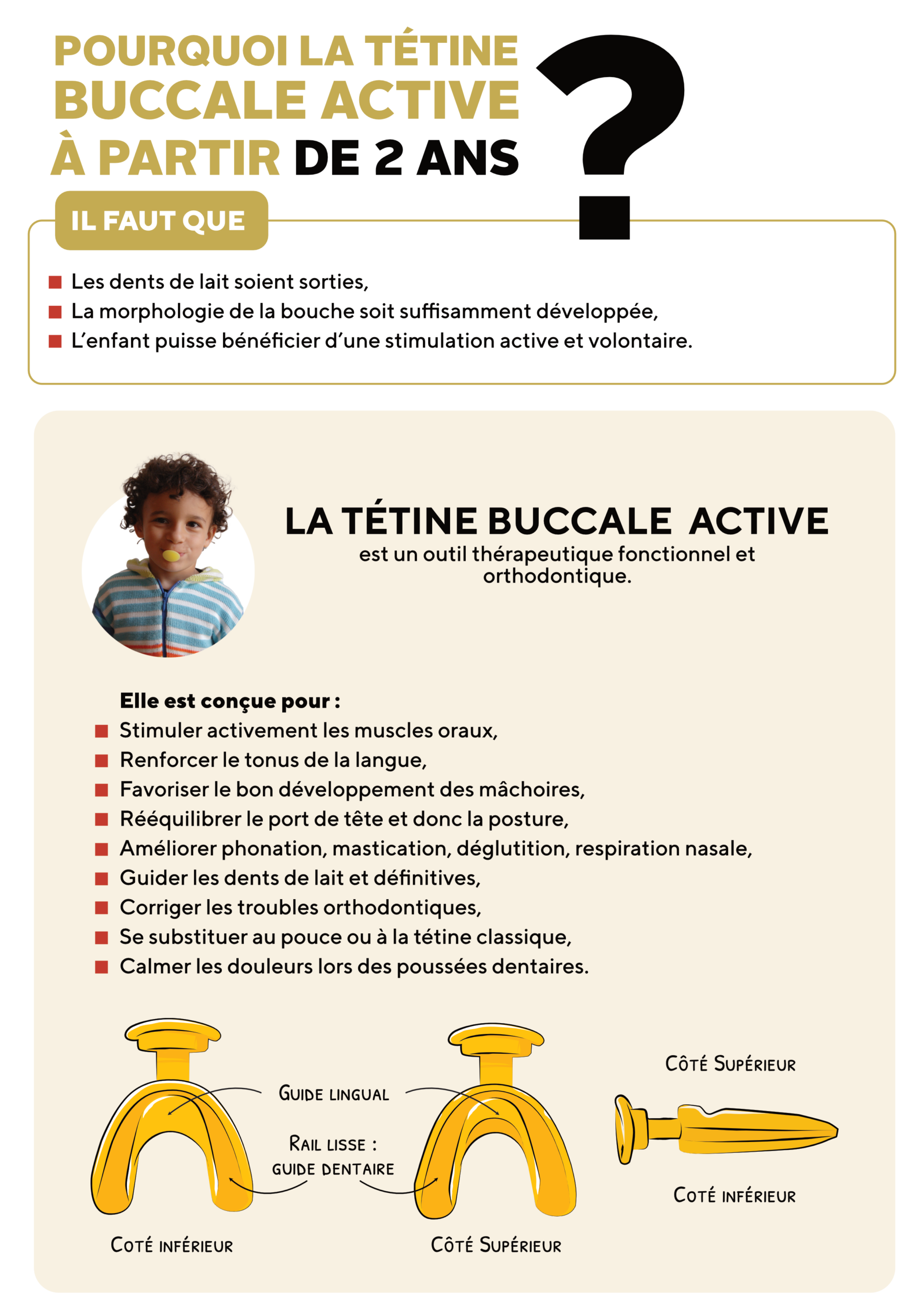 Pourquoi utiliser une tétine buccale active à partir de 2 ans
