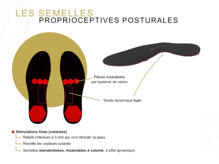 Zones de stimulation plantaire d’une semelle posturale TEDOP